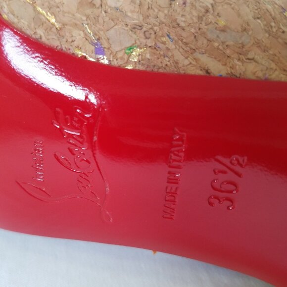 Christian Louboutin So Kate 120 Cork Multicolor Foil Heels SIZE 36.5 Dust Bag - Picture 10 of 16